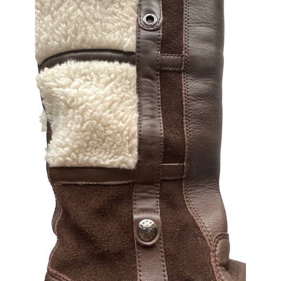 Pajar Canada Après-Ski Boots Brown Leather Suede Faux-Fur Lining Side Zip 9 - Picture 3 of 11